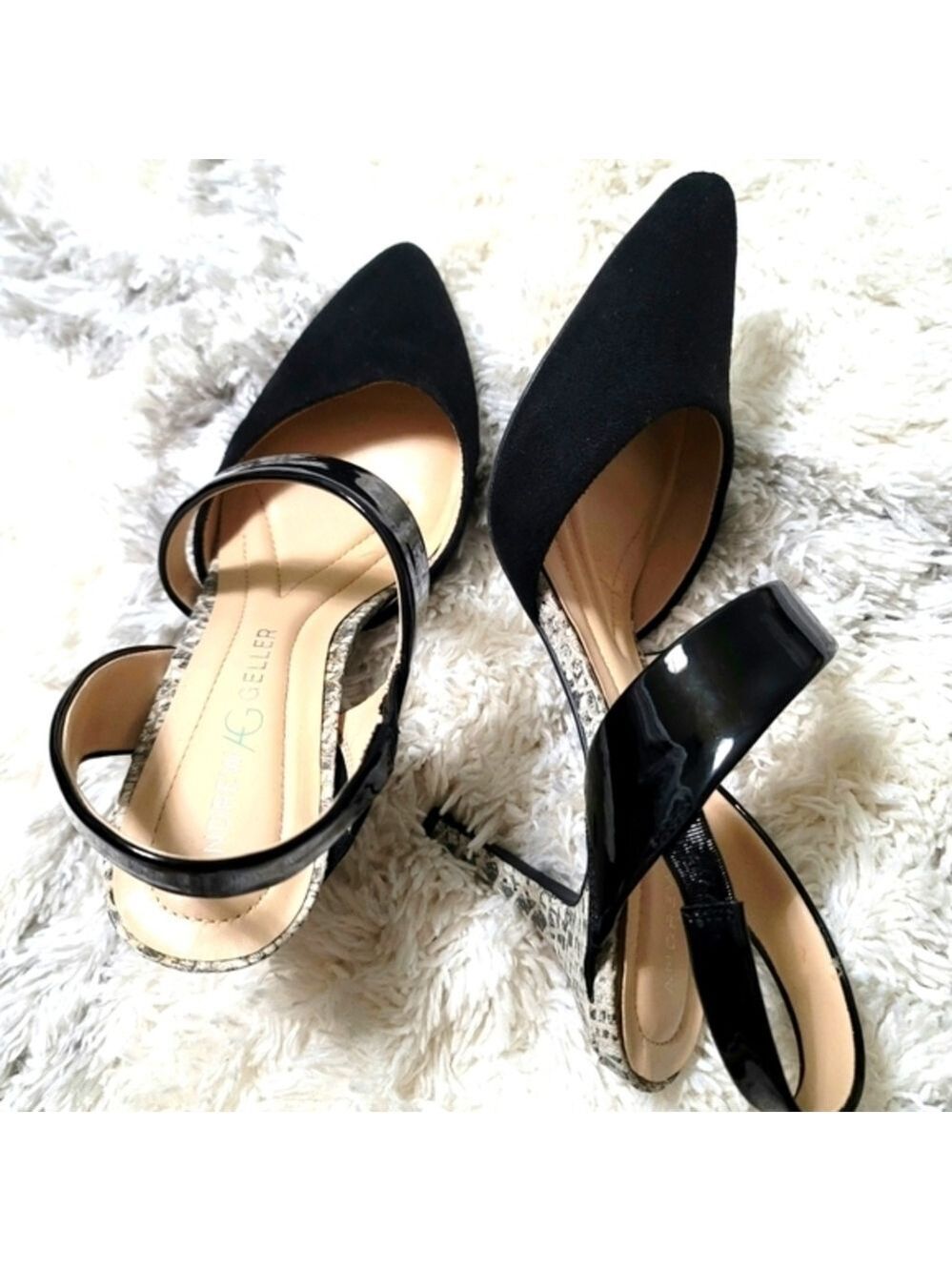 Andrew Gellar Taryn Slingback Snakeskin Heel Pumps Size 8 M